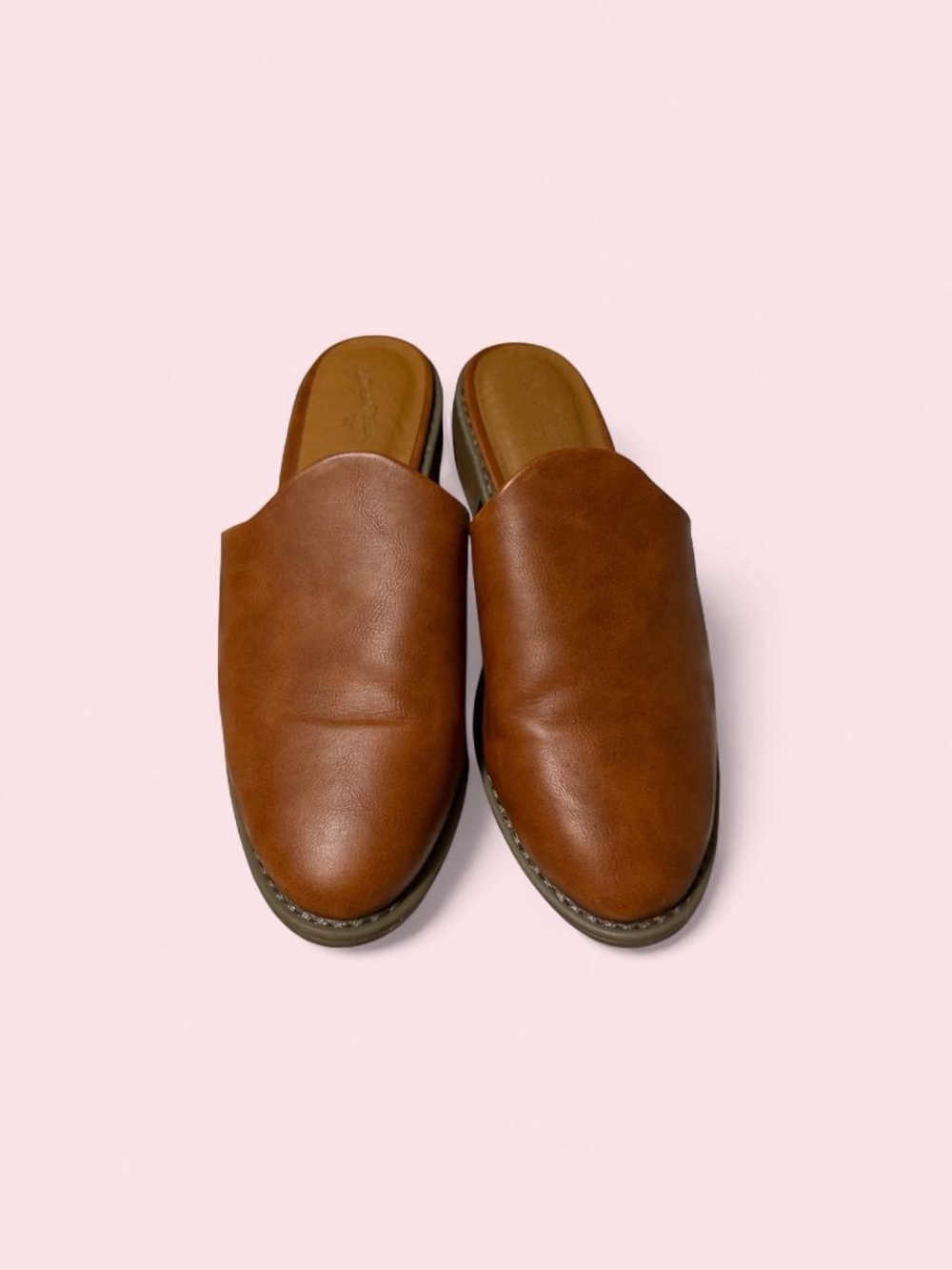 Universal Thread Brown Leather Slip-On Mules
